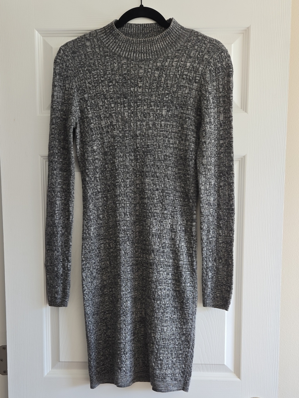 ABERCROMBIE & FITCH Gray Long Sleeve Cable Knit Mock Neck Dress Size Small